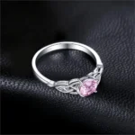 925 Silver Pink Sapphire Celtic Promise Ring - Image 3
