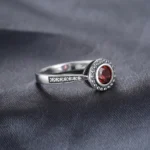 Natural Garnet Ring: Sterling Silver Statement Piece - Image 3