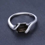 Emerald Cut Smoky Quartz Ring 1.7 Carat Gem - Image 3