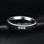 Elegant Black Spinel 925 Silver Wedding Ring - Image 2