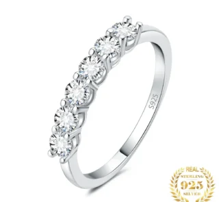 Classic 925 Silver CZ Wedding Band for women's