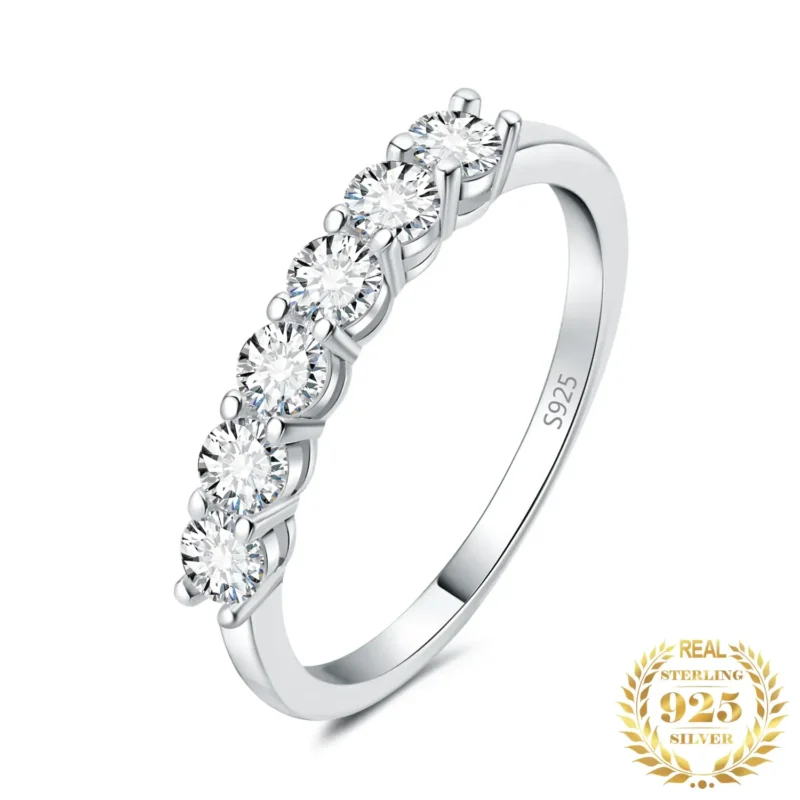 Classic 925 Silver CZ Wedding Band for women's