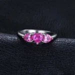 Sterling Silver Pink Sapphire Engagement Ring - Image 2