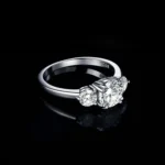 925 Sterling 3 Stone Band Ring Women - Image 2
