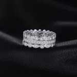 925 Rose Gold CZ Band Ring Set - Image 2