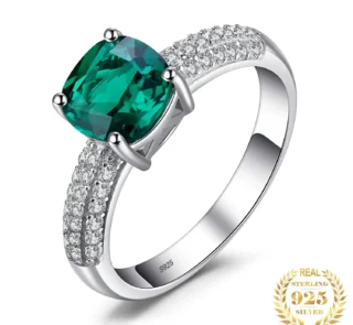 925 Sterling Silver Emerald & Ruby Ring