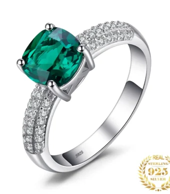 925 Sterling Silver Emerald & Ruby Ring