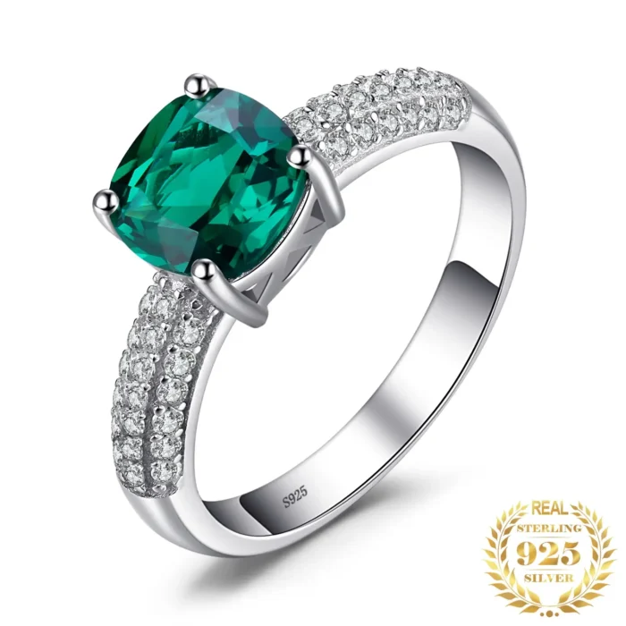 925 Sterling Silver Emerald & Ruby Ring
