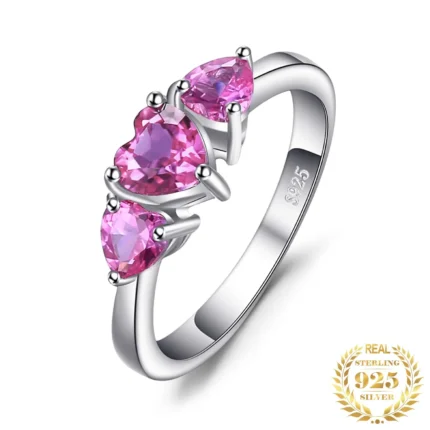 Sterling Silver Pink Sapphire Engagement Ring