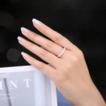 Classic 925 Silver CZ Wedding Band for women's - Image 3