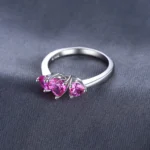 Sterling Silver Pink Sapphire Engagement Ring - Image 3