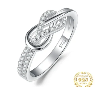 Infinity Love Knot Gemstone Ring for Women