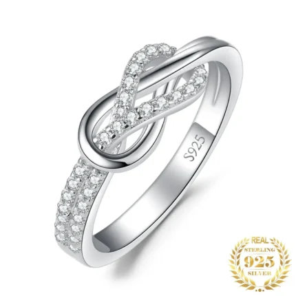 Infinity Love Knot Gemstone Ring for Women