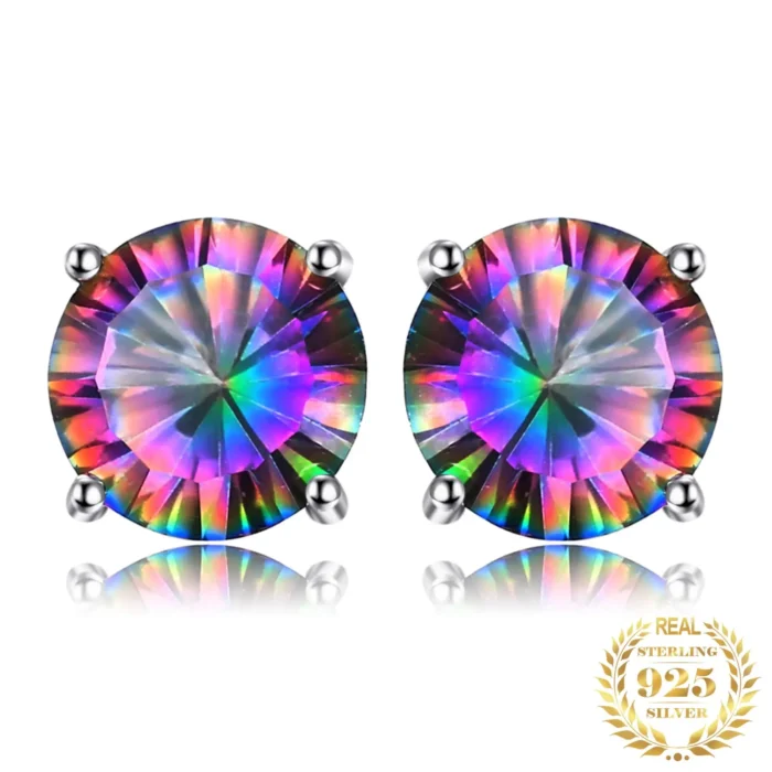 925 Sterling Silver Mystic Quartz Statement Studs