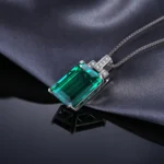 Nano Emerald 925 Sterling Silver Pendant Necklace No Chain - Image 3
