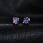 925 Sterling Silver Mystic Quartz Statement Studs - Image 2
