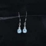 Stunning 1.5ct Sky Blue Topaz Drop Earrings in Sterling Silver - Image 2