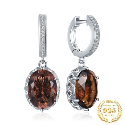925 Silver 7ct Smoky Quartz Statement Drops