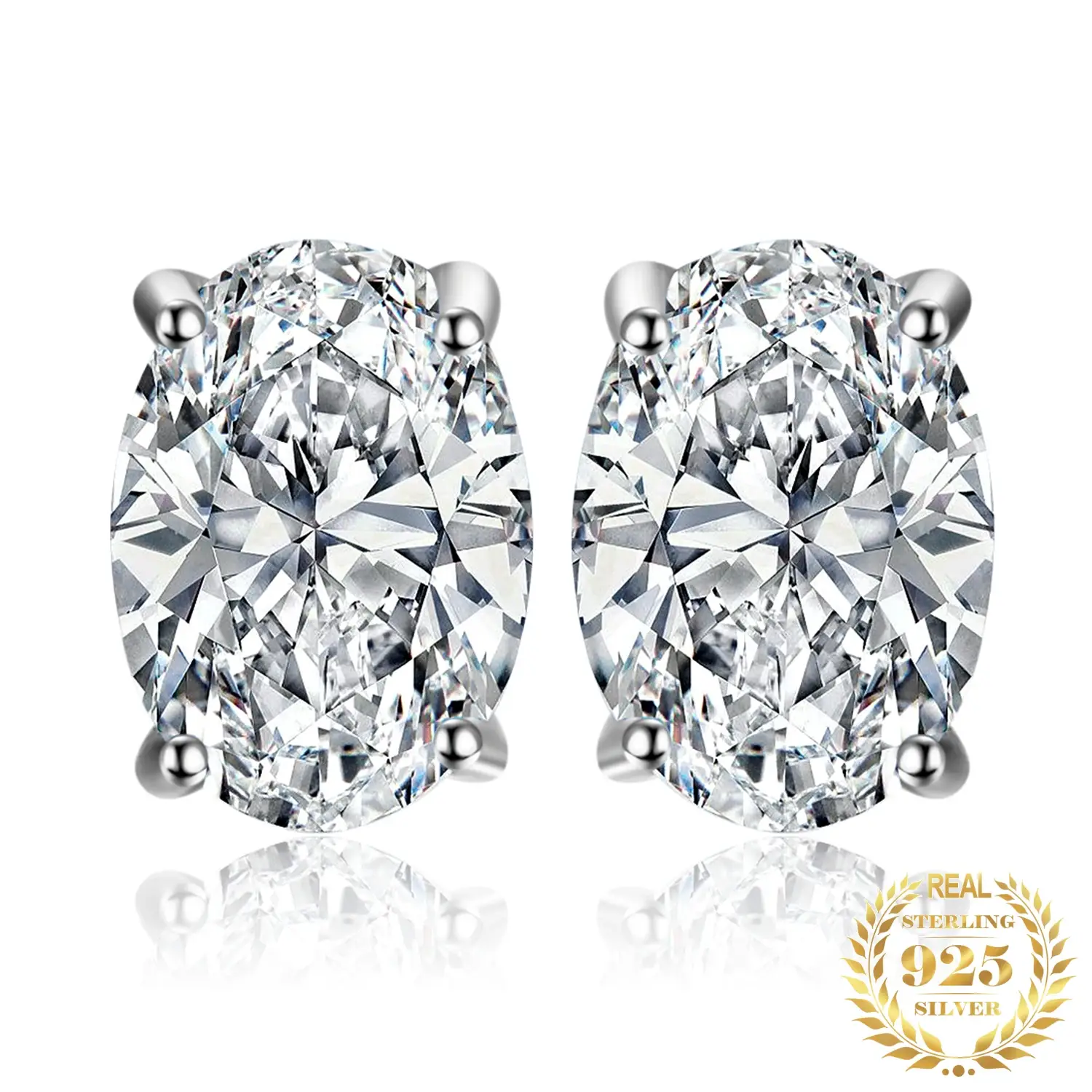 kf-S11d562f9abfa4369903b9a0b9e9418151 Oval Cut CZ Stud Earrings in 925 Silver