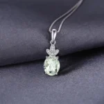 925 Sterling Silver Green Amethyst Topaz Pendant - Image 3