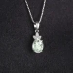 925 Sterling Silver Green Amethyst Topaz Pendant - Image 2