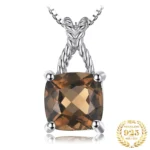 jewelrey silver Smoky Quartz Square