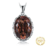 Natural Smoky Quartz Statement Necklace Silver