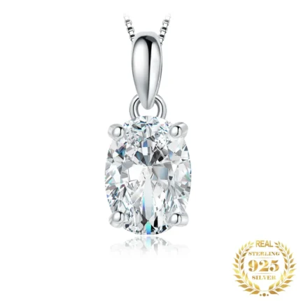 Oval Moissanite D Color Rose Gold Plated Pendant