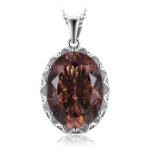 Natural Smoky Quartz Statement Necklace Silver - Image 4