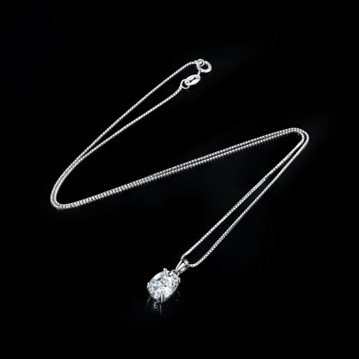 Oval Moissanite D Color Rose Gold Plated Pendant - Image 2