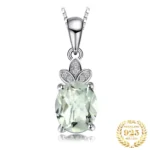 925 Sterling Silver Green Amethyst Topaz Pendant