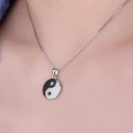 925 Silver Black Spinel Yin Yang Necklace - Image 4