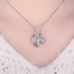 Life Tree Blue Spinel Sterling Silver Pendant - Image 4