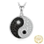 925 Silver Black Spinel Yin Yang Necklace