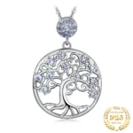 Life Tree Blue Spinel Sterling Silver Pendant
