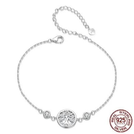925 Sterling Silver Tree of Life Adjustable Bracelet